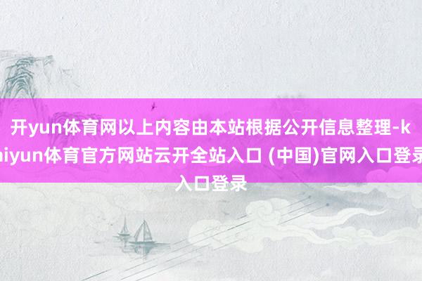 开yun体育网以上内容由本站根据公开信息整理-kaiyun体育官方网站云开全站入口 (中国)官网入口登录