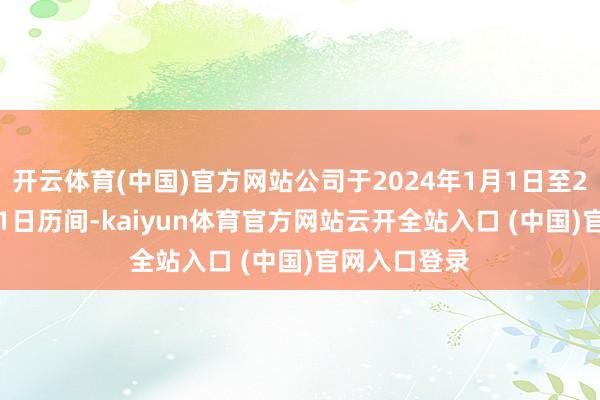 开云体育(中国)官方网站公司于2024年1月1日至2024年8月31日历间-kaiyun体育官方网站云开全站入口 (中国)官网入口登录