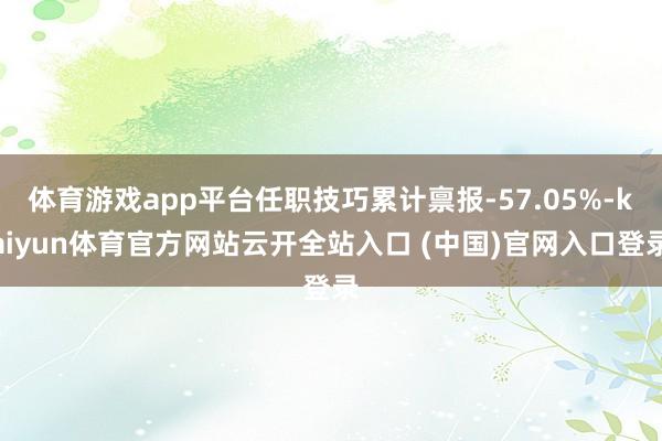 体育游戏app平台任职技巧累计禀报-57.05%-kaiyun体育官方网站云开全站入口 (中国)官网入口登录