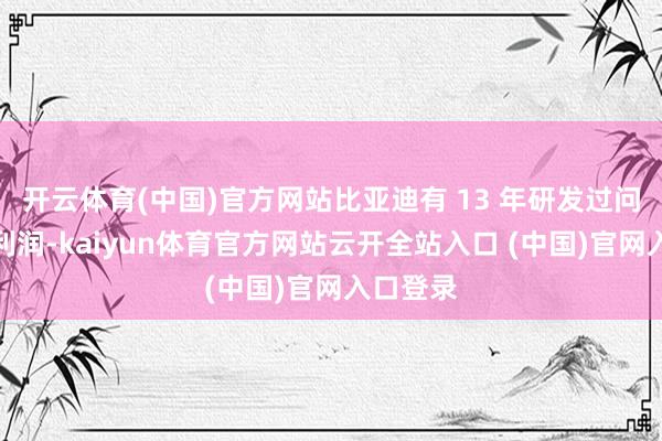 开云体育(中国)官方网站比亚迪有 13 年研发过问高于净利润-kaiyun体育官方网站云开全站入口 (中国)官网入口登录