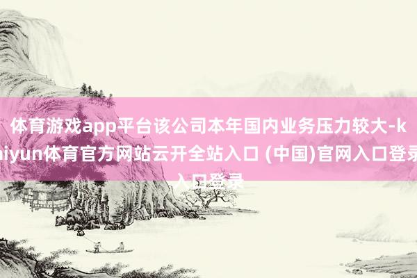 体育游戏app平台该公司本年国内业务压力较大-kaiyun体育官方网站云开全站入口 (中国)官网入口登录